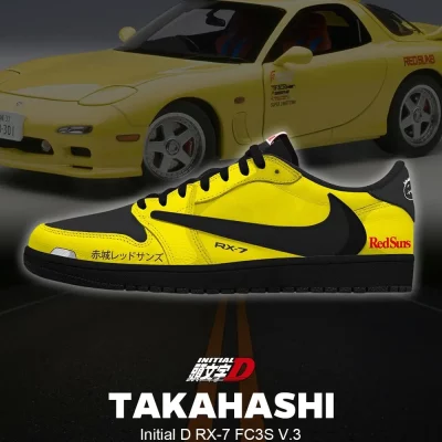 Keisuke Takahashi RX-7 FC3S V.7 Initial D Air Jordan 1 Low - CarRacing shoes