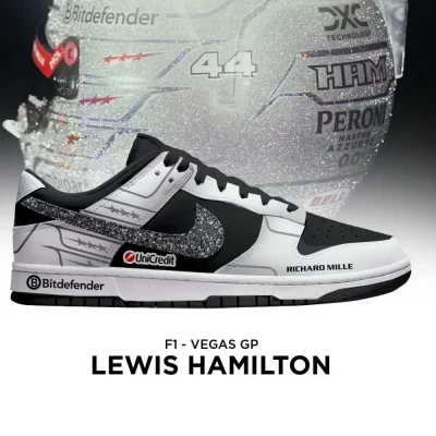 Lewis Hamilton Vegas GP F1 Special Air Jordan 1 Low - CarRacing shoes