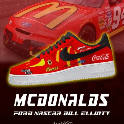 Mcdonalds Nascar Bill Elliott Low Top Shoes - CarRacing shoes