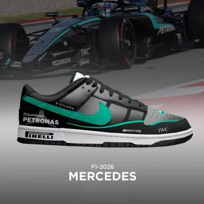 Mercedes F1 New Season Air Jordan 1 Low - CarRacing shoes