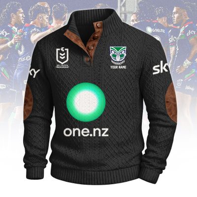 New Zealand Warriors NRL Custom Name Men?s Button Corduroy Pullover Sweatshirt