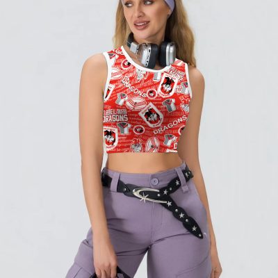 NRL St George Illawarra Dragons Sport Bra Gift for Her, High Impact Yoga Running Gym Bra