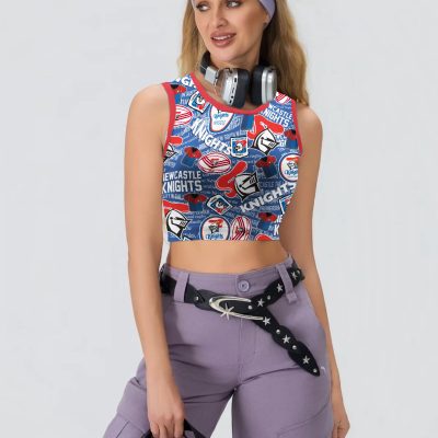 NRL Newcastle Knights Sport Bra Gift for Her, High Impact Yoga Running Gym Bra