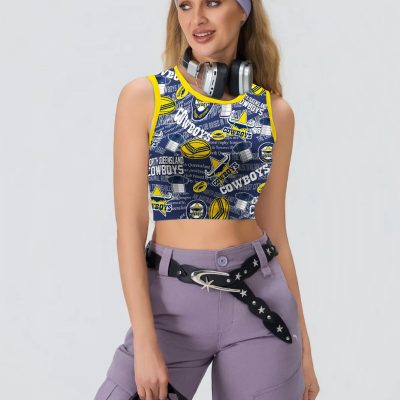 NRL North Queensland Cowboys Sport Bra Gift for Her, High Impact Yoga Running Gym Bra