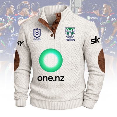 New Zealand Warriors NRL Custom Name Men?s Button Corduroy Pullover Sweatshirt