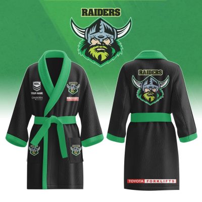NRL Canberra Raiders Custom Name New Edition Fleece Bathrobe