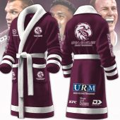 NRL Manly Warringah Sea Eagles Custom Name New Version Fleece Bathrobe