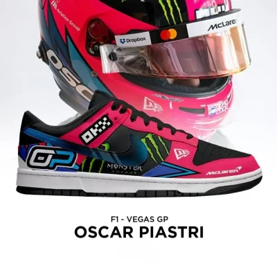 Oscar Piastri Vegas GP F1 Special Air Jordan 1 Low - CarRacing shoes