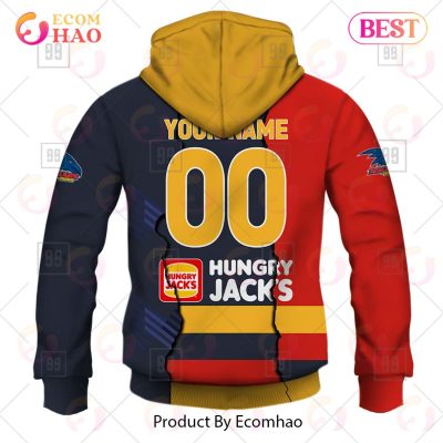 AFL Adelaide Crows Custom Name Number 2023 Mix Guernsey Pullover Hoodie
