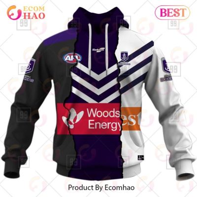 AFL Fremantle Dockers Custom Name Number 2023 Mix Guernsey Pullover Hoodie