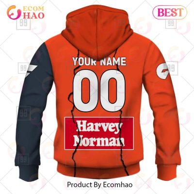 AFL Greater Western Sydney Giants Custom Name Number 2023 Mix Guernsey Pullover Hoodie