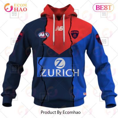 AFL Melbourne Demons Custom Name Number 2023 Mix Guernsey Pullover Hoodie