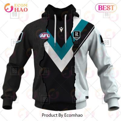 AFL Port Adelaide Custom Name Number 2023 Mix Guernsey Pullover Hoodie