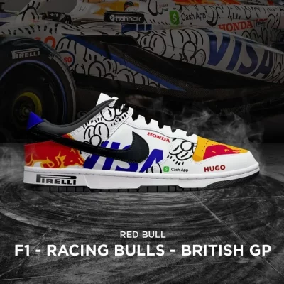 Racing Bulls British GP F1 Special Air Jordan 1 Low - CarRacing shoes