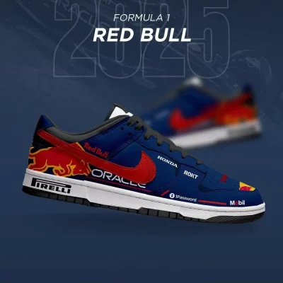 Red Bull 2025 Season of F1 Air Jordan 1 Low - CarRacing shoes