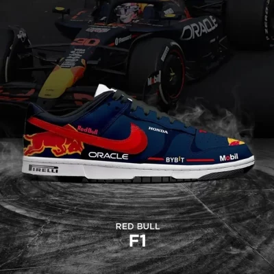 Red Bull V.2 F1 Special Air Jordan 1 Low - CarRacing shoes