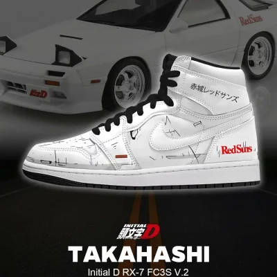 Takahashi RX-7 FC3S V.1 Initial D High Top Shoes - CarRacing shoes