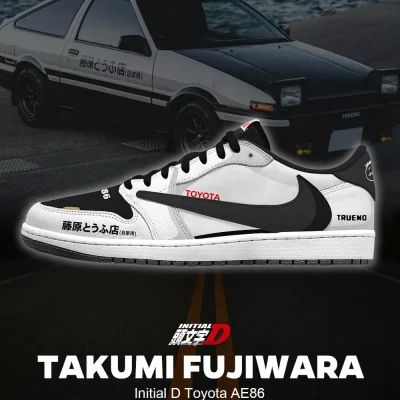 Takumi Fujiwara's AE86 V.2 Initial D Air Jordan 1 Low - CarRacing shoes