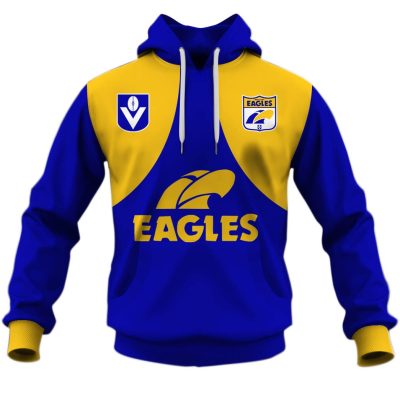 AFL West Coast Eagles Custom Name Number Vintage Retro Guernsey Pullover Hoodie