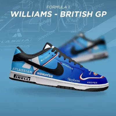 Williams British GP 2025 Season of F1 Air Jordan 1 Low - CarRacing shoes