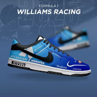 Williams Racing 2025 Season of F1 Air Jordan 1 Low - CarRacing shoes