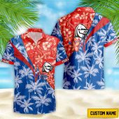 NRL Newcastle Knights Custom Name Flower Mix team color Hawaiian Shirt