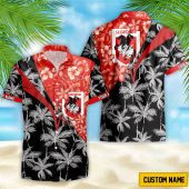 NRL St. George Illawarra Dragons Custom Name Flower Mix team color Hawaiian Shirt