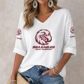 NRL 2026 Manly Warringah Sea Eagles Custom name Long Sleeves V-neck Shirt v2