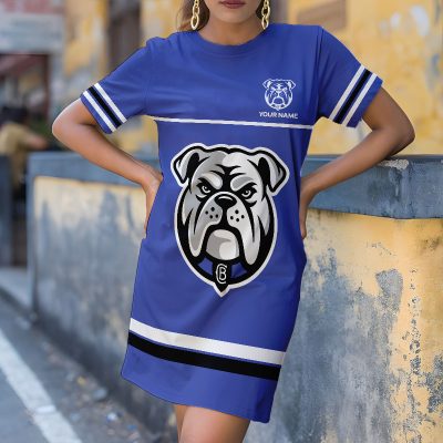 Custom Name NRL Canterbury-Bankstown Bulldogs T-shirt Dress v1