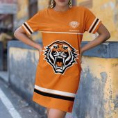 Custom Name NRL Wests Tigers T-shirt Dress v1