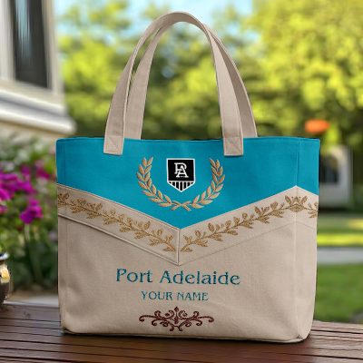 Port Adelaide Power AFL Custom name Quilted Tote Bag v2