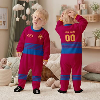 Brisbane Lions AFL Personalized Children's Romper v1