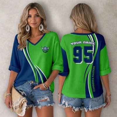 NRL Canberra Raiders Personalized Long Sleeves V-neck Shirt v5