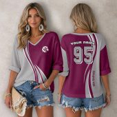 NRL Manly Warringah Sea Eagles Personalized Long Sleeves V-neck Shirt v5