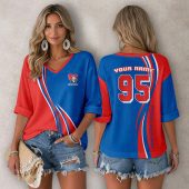 NRL Newcastle Knights Personalized Long Sleeves V-neck Shirt v5