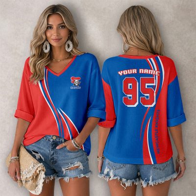 NRL Newcastle Knights Personalized Long Sleeves V-neck Shirt v5