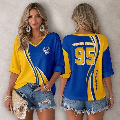 NRL Parramatta Eels Personalized Long Sleeves V-neck Shirt v5