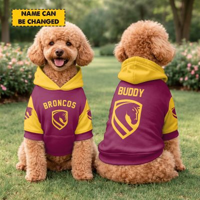 Custom Name NRL Brisbane Broncos PET Hoodie v1