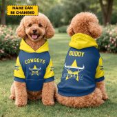 Custom Name NRL North Queensland Cowboys PET Hoodie v1