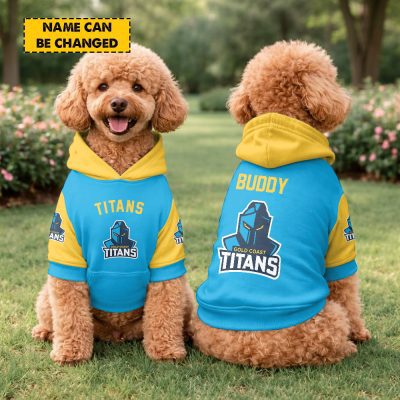 Custom Name NRL Gold Coast Titans PET Hoodie v1