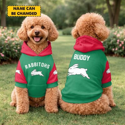 Custom Name NRL South Sydney Rabbitohs PET Hoodie v1
