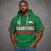 Custom Name NRL South Sydney Rabbitohs Short Sleeves Hoodie v1