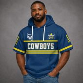 Custom Name NRL North Queensland Cowboys Short Sleeves Hoodie v1