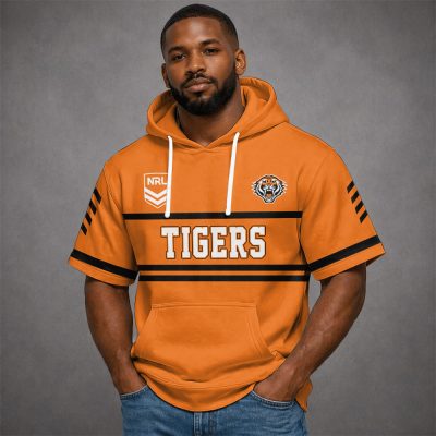 Custom Name NRL Wests Tigers Short Sleeves Hoodie v1