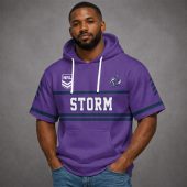 Custom Name NRL Melbourne Storm Short Sleeves Hoodie v1