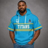 Custom Name NRL Gold Coast Titans Short Sleeves Hoodie v1