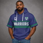 Custom Name NRL New Zealand Warriors Short Sleeves Hoodie v1