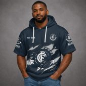 Carlton Blues AFL Custom name Short Sleeves Hoodie v1