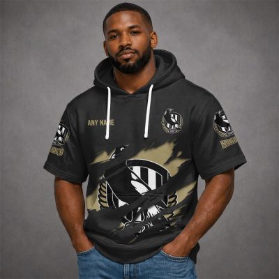 Collingwood Magpies AFL Custom name Short Sleeves Hoodie v1