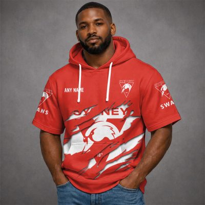 Sydney Swans AFL Custom name Short Sleeves Hoodie v1